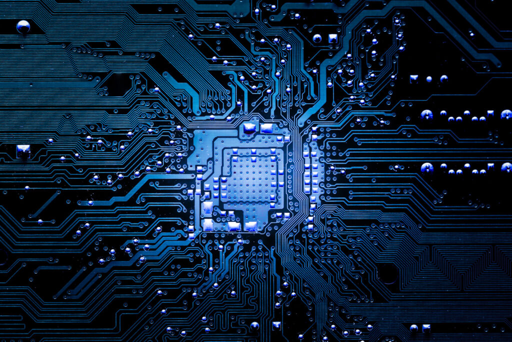 Closeup electronic circuit board